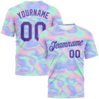 Custom 3D Pattern Design Abstract Trendy Holographic Vaporwave Style Performance T-Shirt