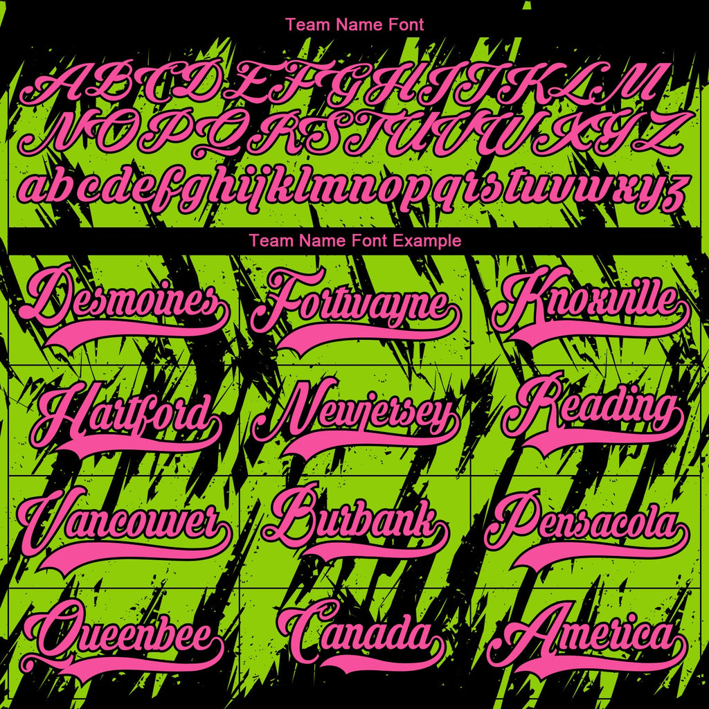 Custom Neon Green Pink-Black 3D Pattern Splash Art Hockey Lace Neck Jersey