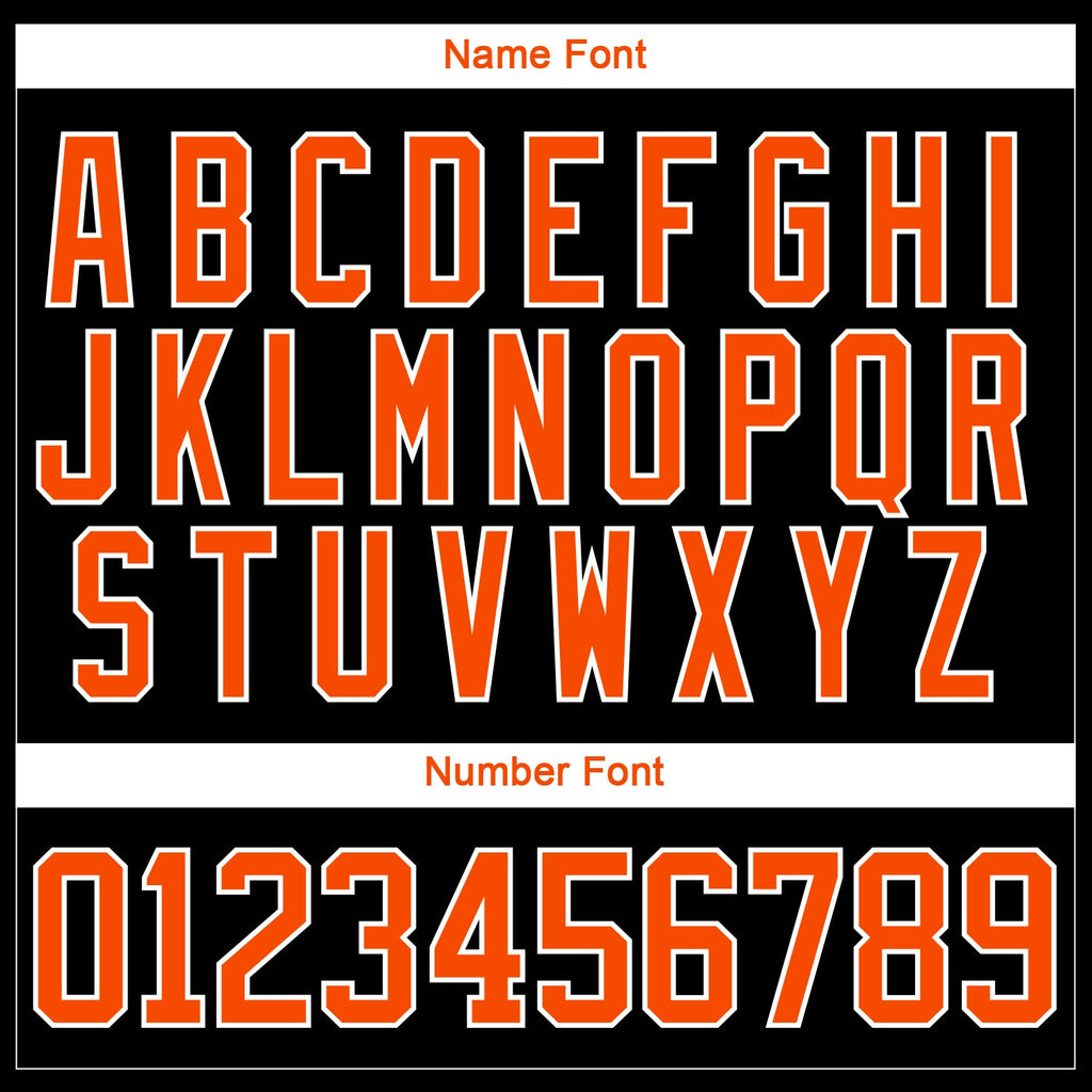 Custom Orange Black-White 3D Pattern Geometric Shape Hockey Lace Neck Jersey