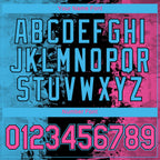 Custom Pink Black-Sky Blue Ink Splash Duotono Style Performance T-Shirt