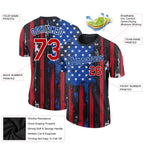 Custom Black Red-Royal 3D American Flag Fashion Performance T-Shirt