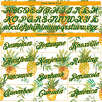 Custom White Kelly Green-Gold 3D Pattern Design Pineapples Performance T-Shirt