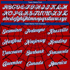 Custom Red White-Royal 3D Pattern Design Spider Performance T-Shirt
