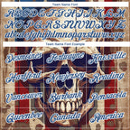 Custom Black Crimson-Blue 3D Skull With American Flag Performance T-Shirt