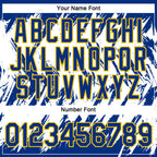 Custom Royal White-Yellow 3D Pattern Design Abstract Sharp Shape Performance T-Shirt