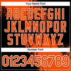 Custom Orange Black-White 3D Pattern Design Abstract Brush Stroke Performance T-Shirt