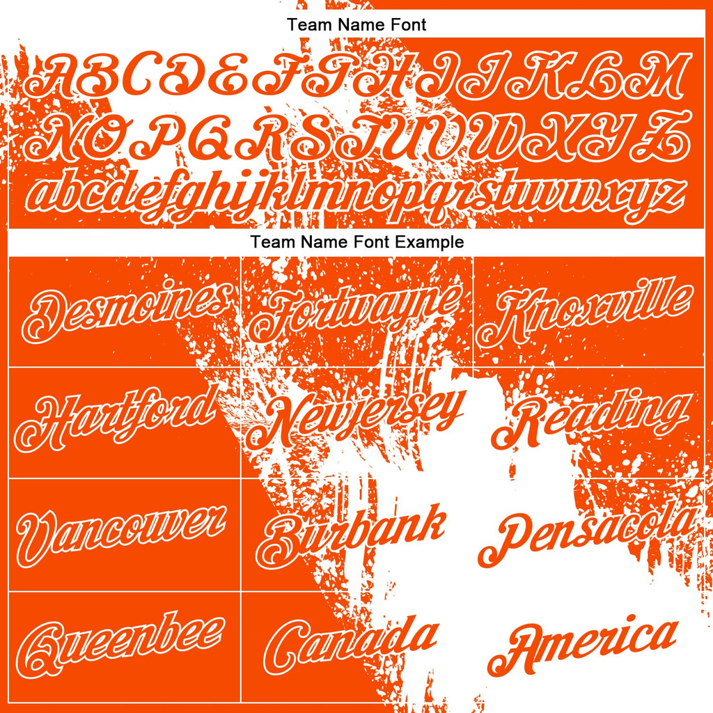 Custom White Orange 3D Pattern Design Abstract Brush Stroke Performance T-Shirt