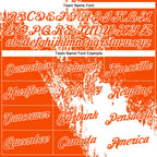 Custom White Orange 3D Pattern Design Abstract Brush Stroke Performance T-Shirt