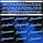 Custom Thunder Blue Black-White 3D Pattern Design Abstract Brush Stroke Performance T-Shirt