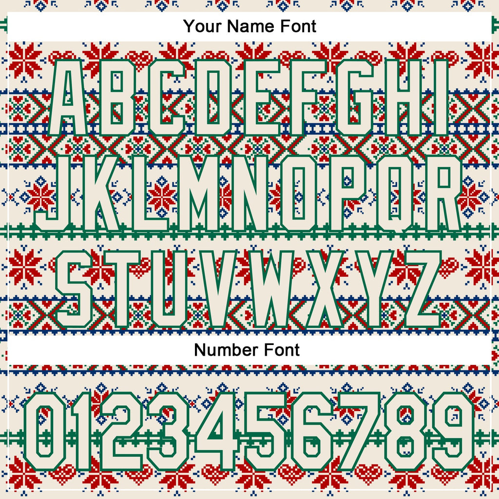 Custom Stitched Cream Red-White 3D Christmas Sports Pullover Sweatshirt Hoodie