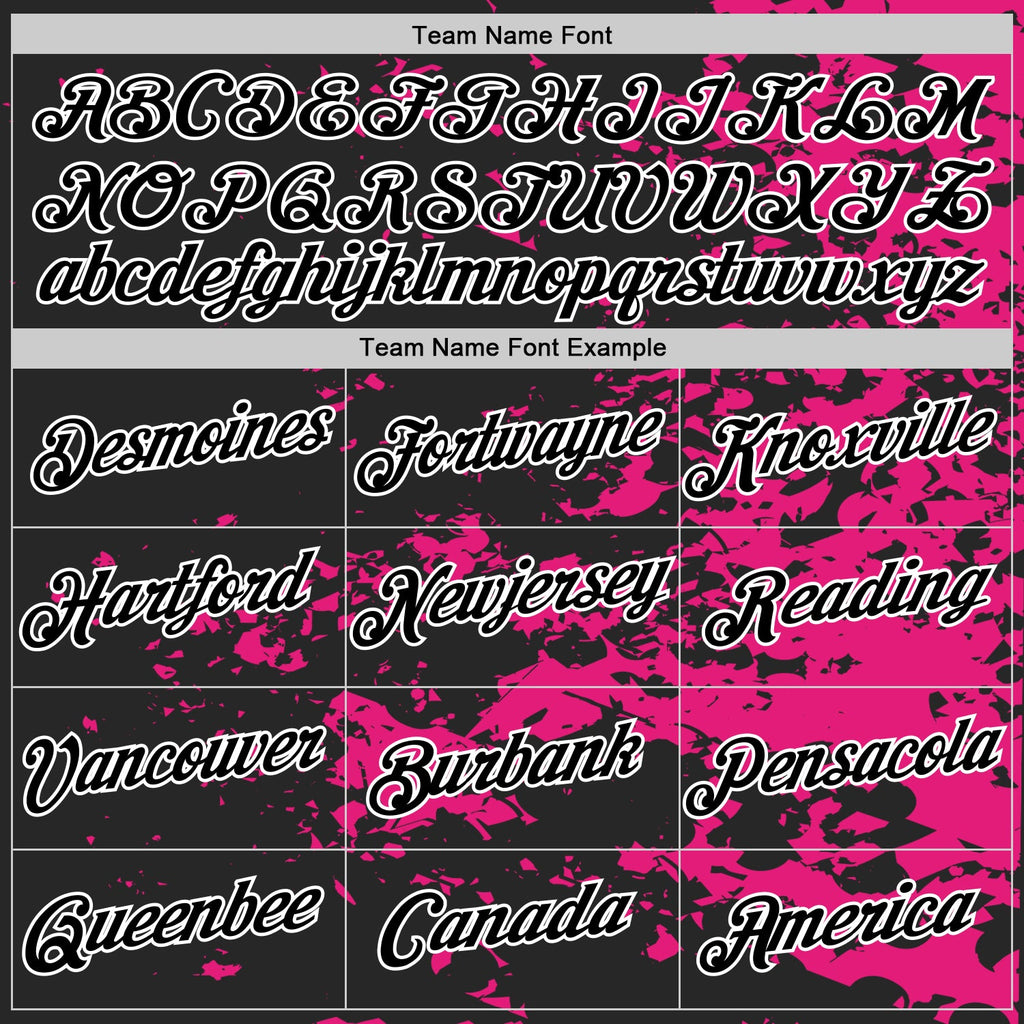 Custom Black Hot Pink-White 3D Esports Performance T-Shirt