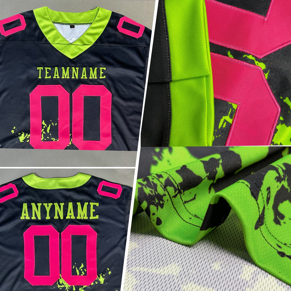 Custom Graffiti Pattern White-Black 3D Pattern Splash Authentic Football Jersey