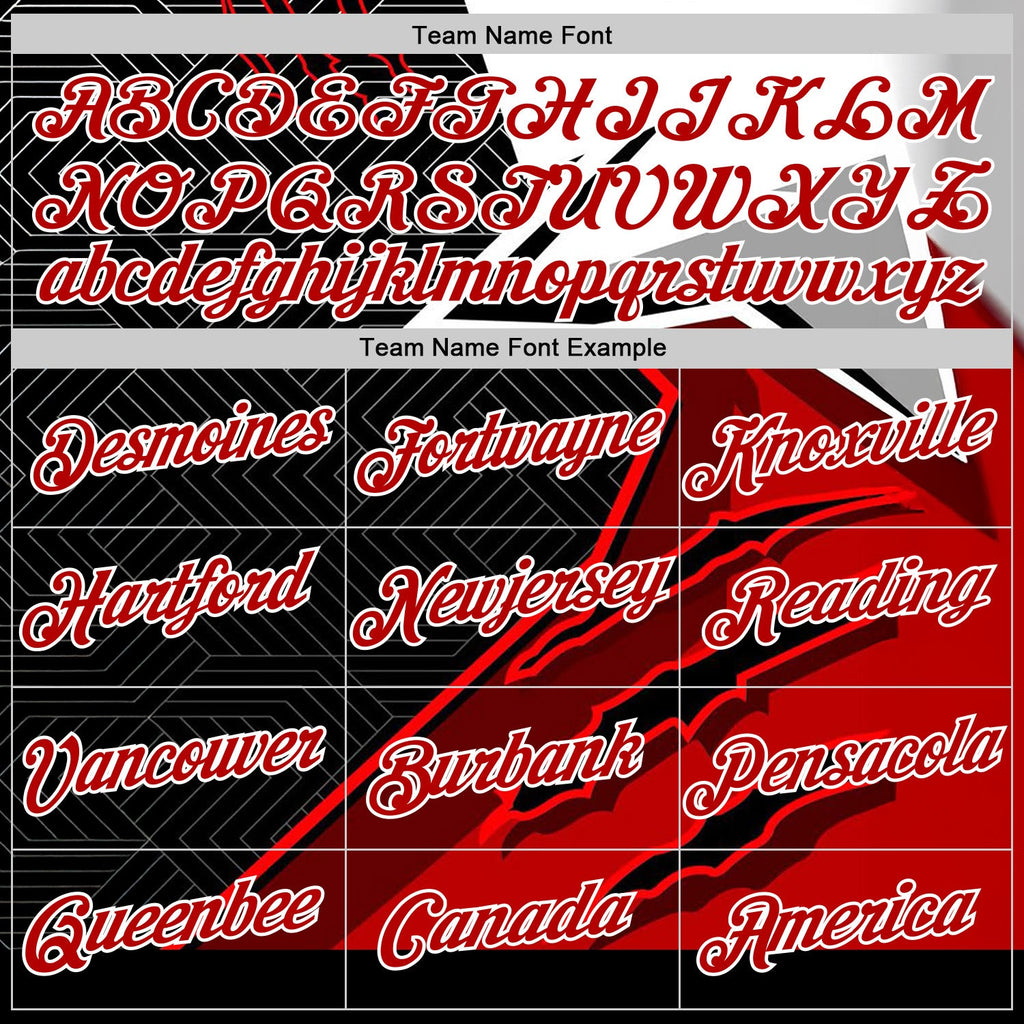 Custom Stitched Red Black-White 3D Pattern Design Canada Germany Inspired Claw Mark Sportswear Pullover Sweatshirt Hoodie