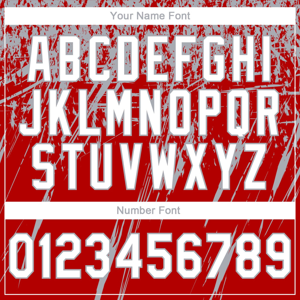 Custom Stitched Red White-Gray 3D Pattern Design Splash Grunge Art Sports Pullover Sweatshirt Hoodie