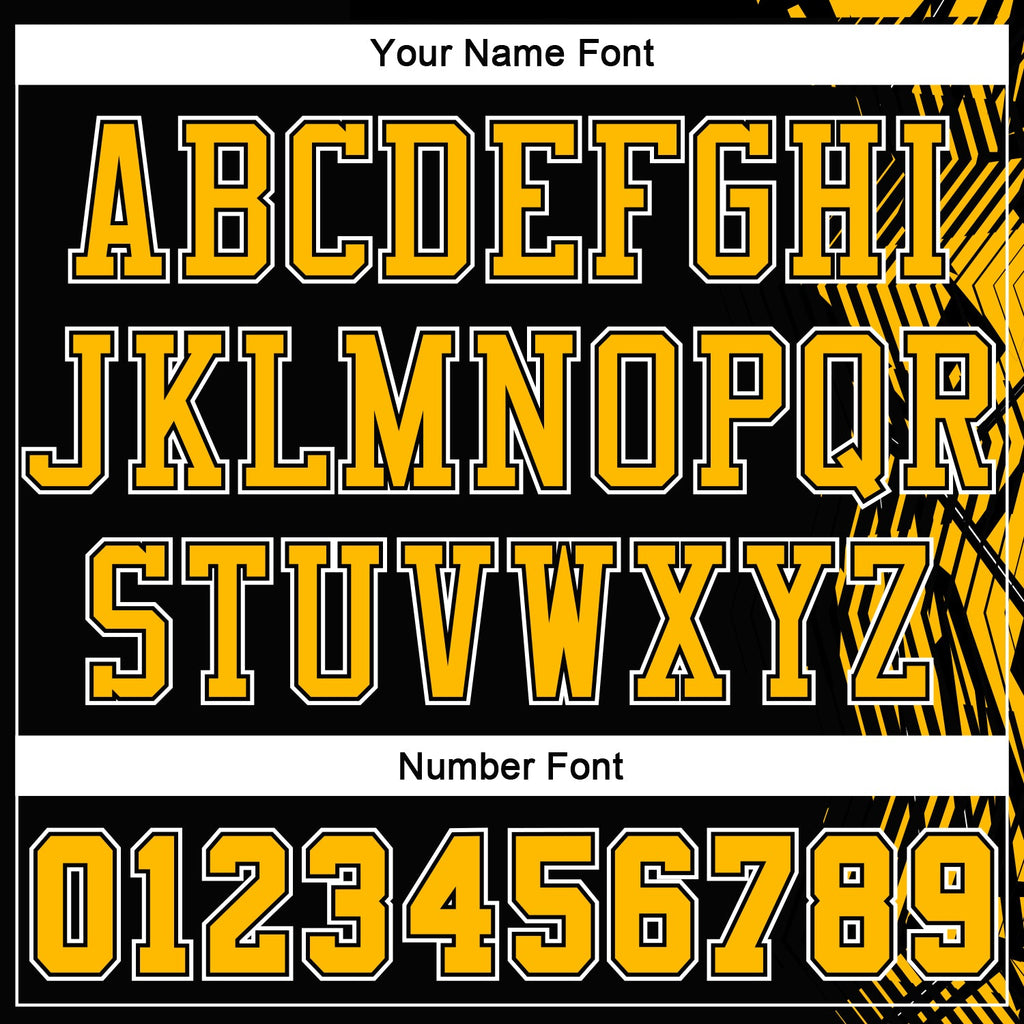Custom Black Gold-White Round Neck Sublimation Basketball Uniform Jersey