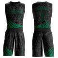 Custom Black Kelly Green Wind Shapes Round Neck Sublimation Basketball Uniform Jersey