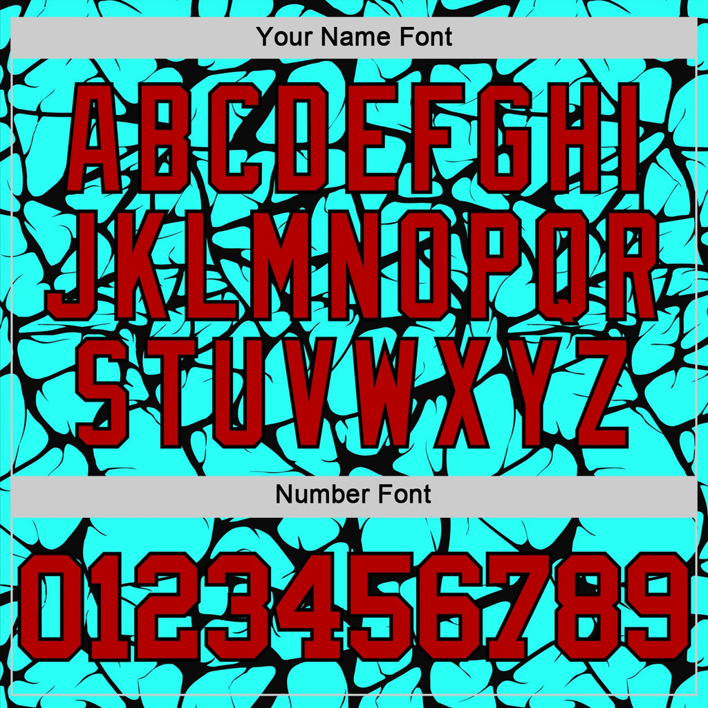 Custom Aqua Red-Black Abstract Network Round Neck Sublimation Basketball Set Jersey