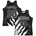 Custom Black White Splash Round Neck Sublimation Basketball Set Jersey