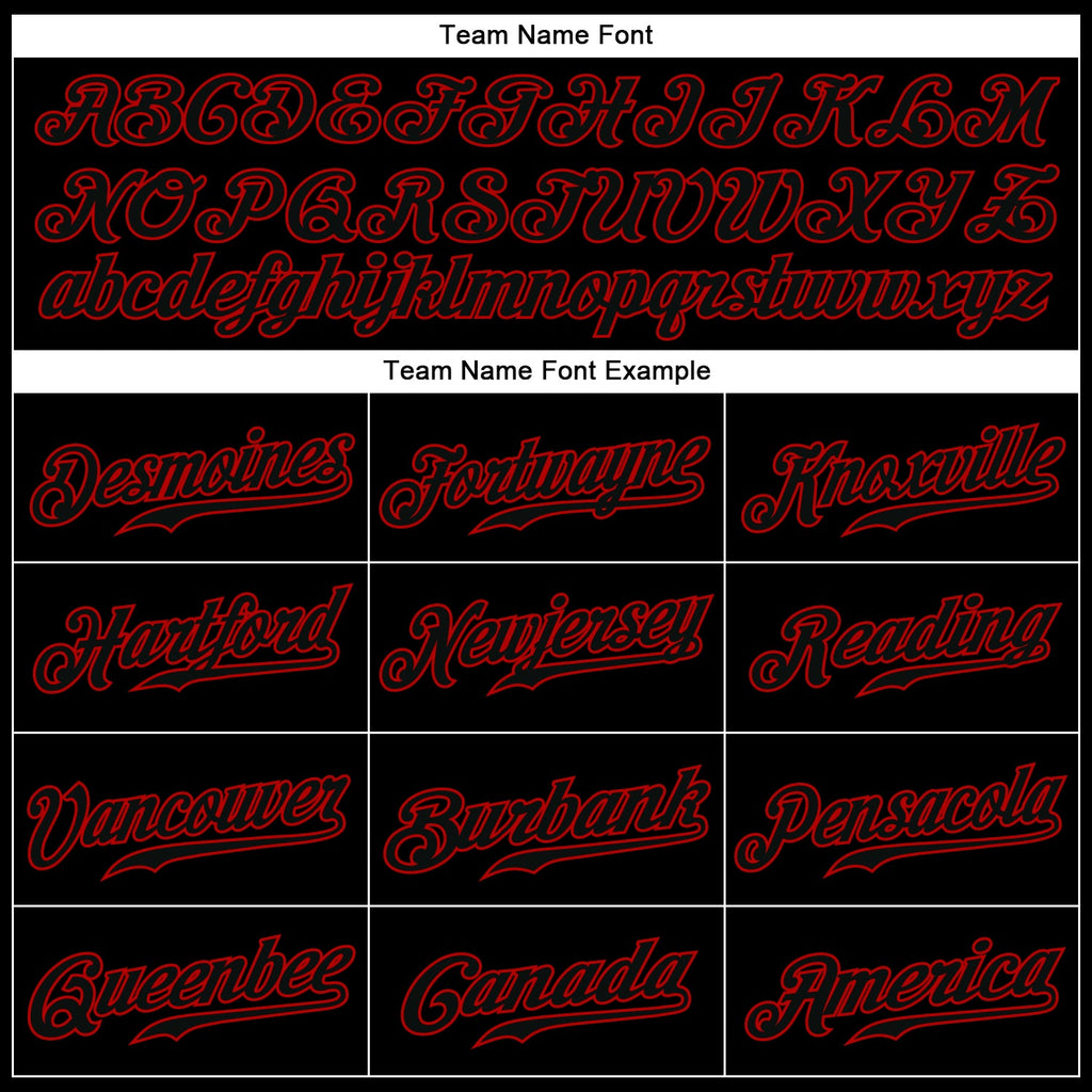 Custom Black Black-Red Authentic Baseball Jersey