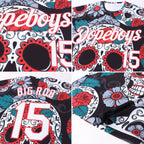 Custom Black White-Red 3D Skull Fashion Performance T-Shirt
