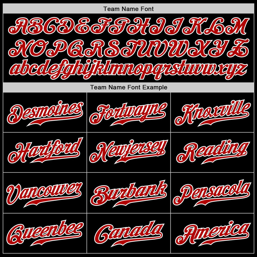Custom Black Red Pinstripe Red-White Authentic Baseball Jersey