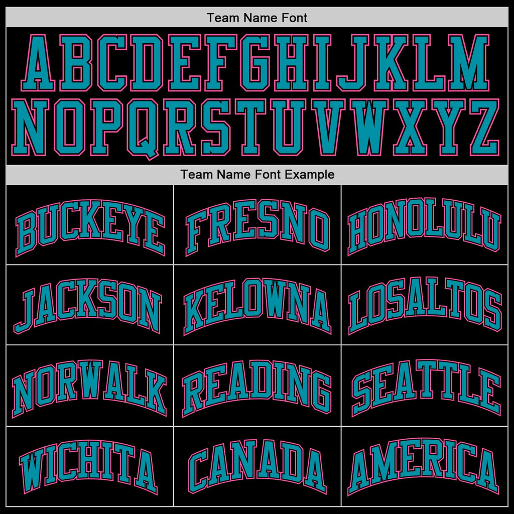 Custom Black Pink-Teal Authentic Throwback Basketball Jersey