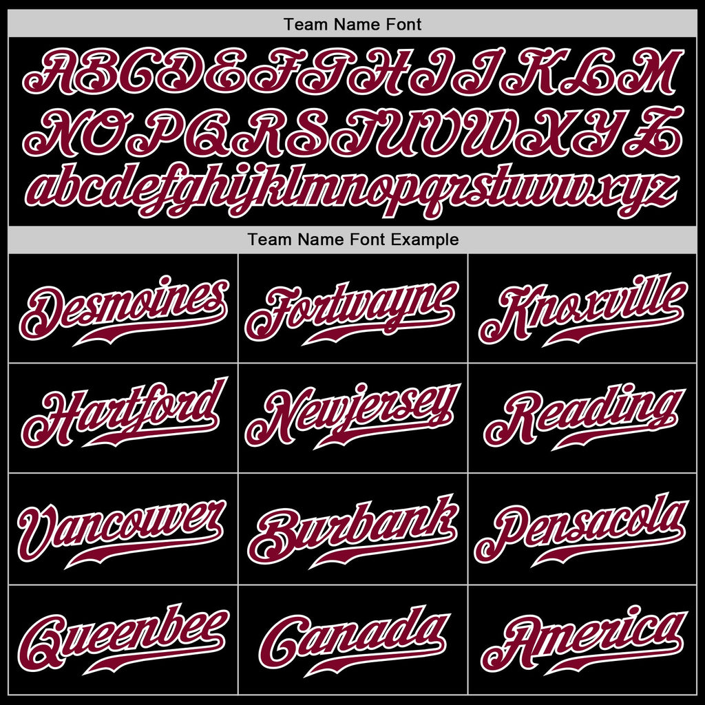 Custom Black White Pinstripe Maroon-White Authentic Baseball Jersey