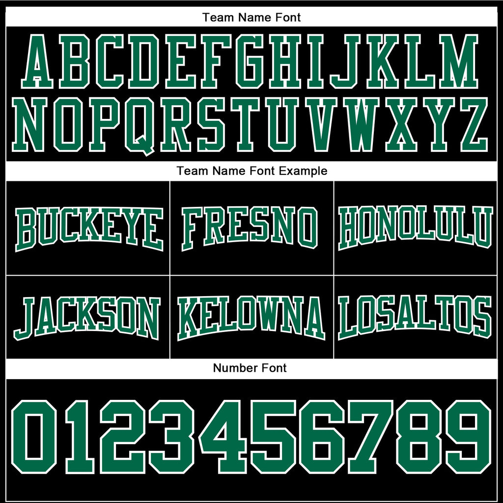 Custom Stitched Black Kelly Green-White Football Pullover Sweatshirt Hoodie