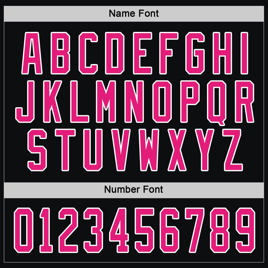 Custom Black Hot Pink-White Hockey Jersey
