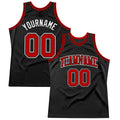 Custom Black Red-White Authentic Throwback Basketball Jersey