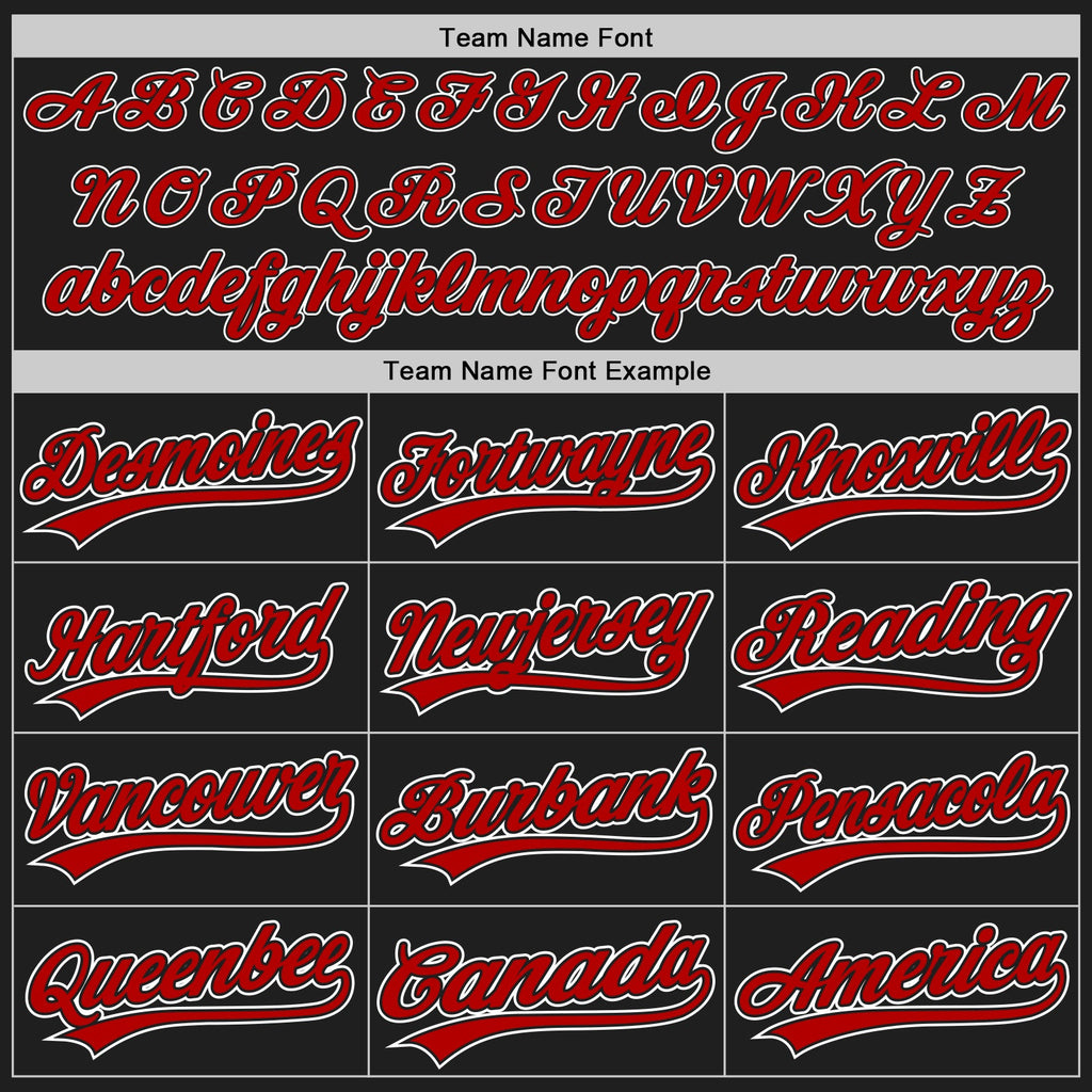 Custom Black Red Pinstripe Red-White Authentic Baseball Jersey