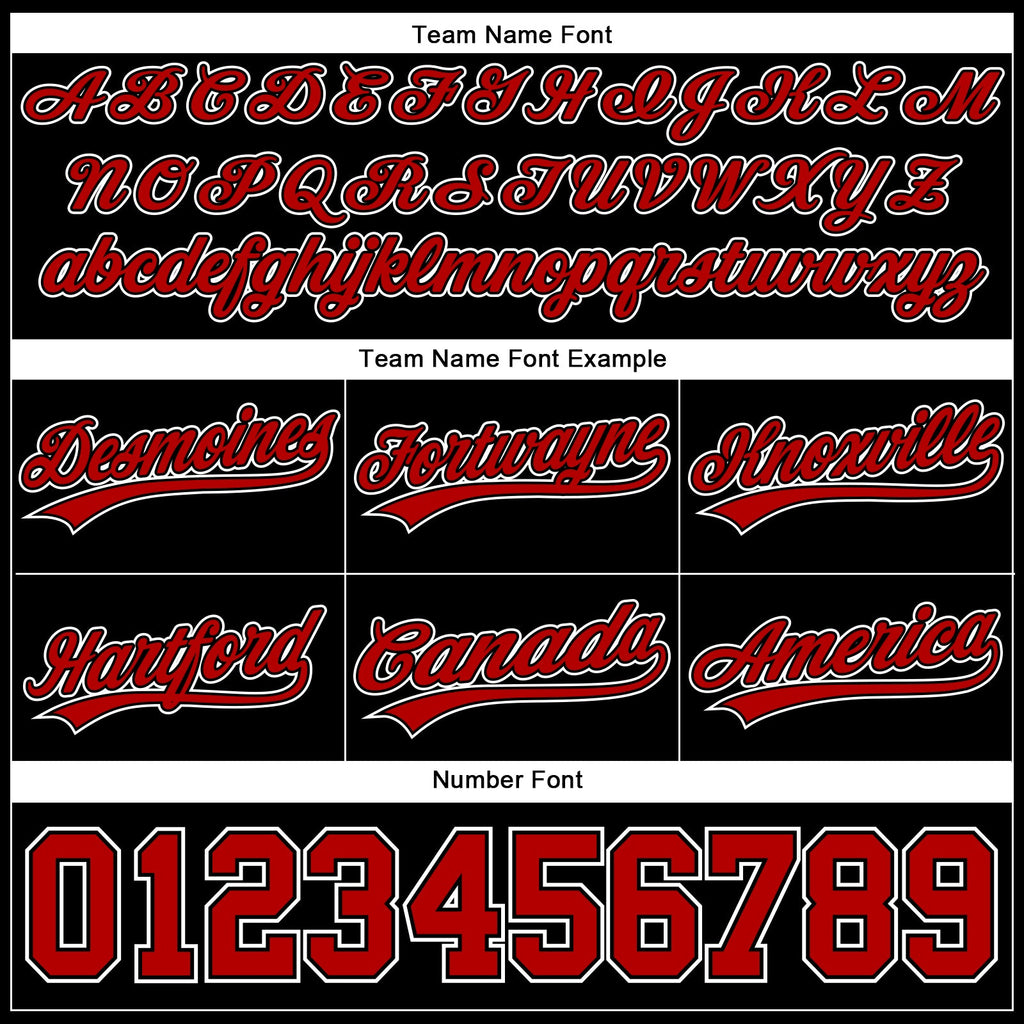 Custom Black Red-White Authentic Throwback Basketball Shorts