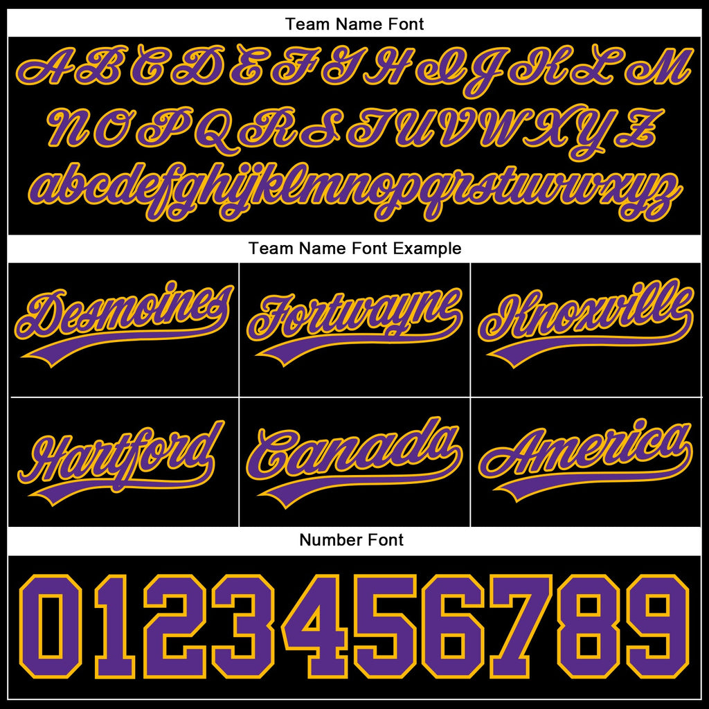 Custom Black Purple-Gold Authentic Throwback Basketball Shorts