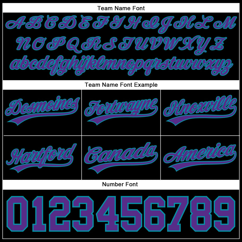 Custom Black Purple-Teal Authentic Throwback Basketball Shorts