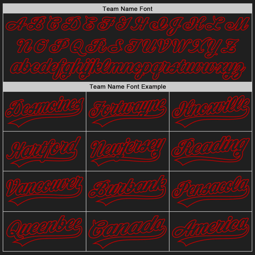 Custom Black Red Pinstripe Black Authentic Baseball Jersey
