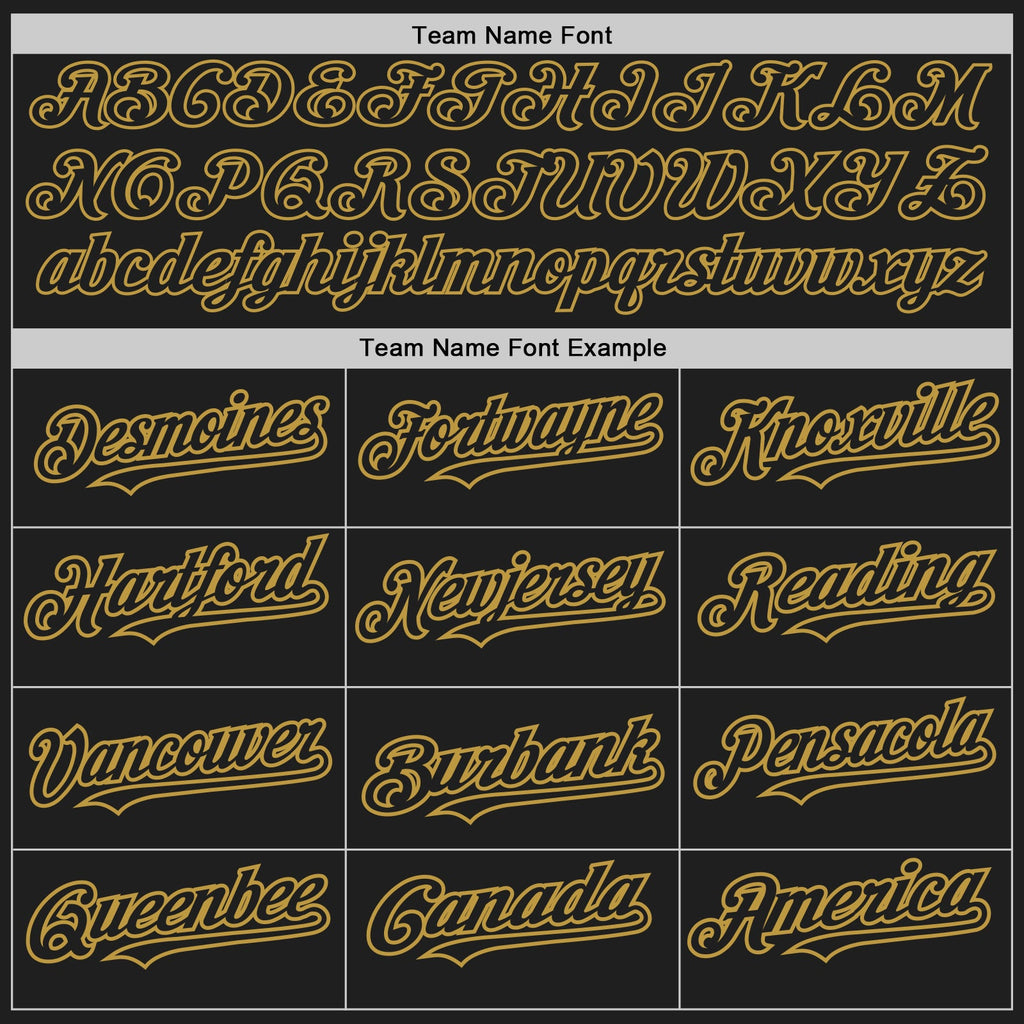 Custom Black Old Gold Pinstripe Old Gold Authentic Baseball Jersey