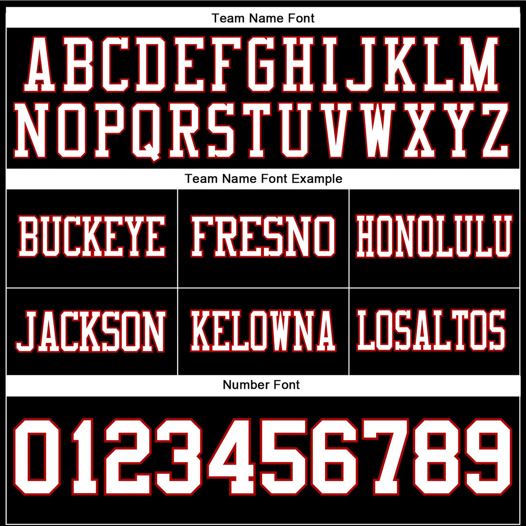 Custom Black White-Red Authentic Football Jersey