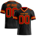 Custom Black Red-Gold Authentic Football Jersey