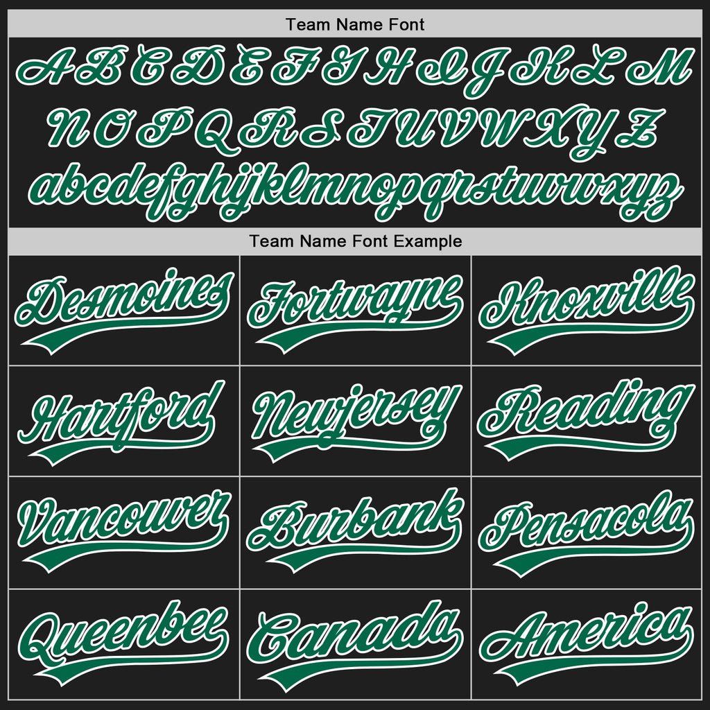 Custom Stitched Black Kelly Green-White Baseball Pullover Sweatshirt Hoodie
