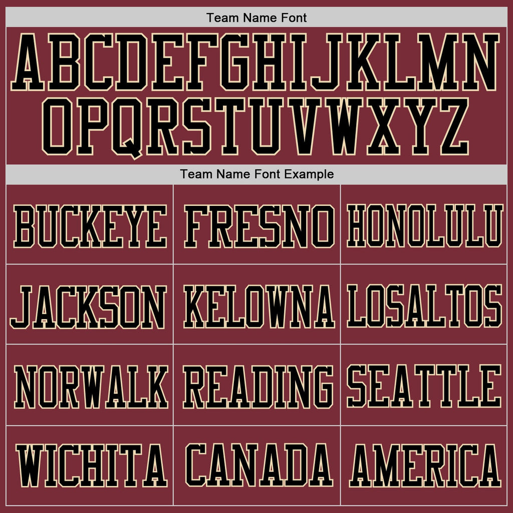 Custom Burgundy Black-Cream Mesh Authentic Football Jersey