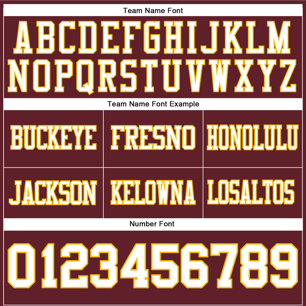 Custom Burgundy White-Gold Authentic Football Jersey