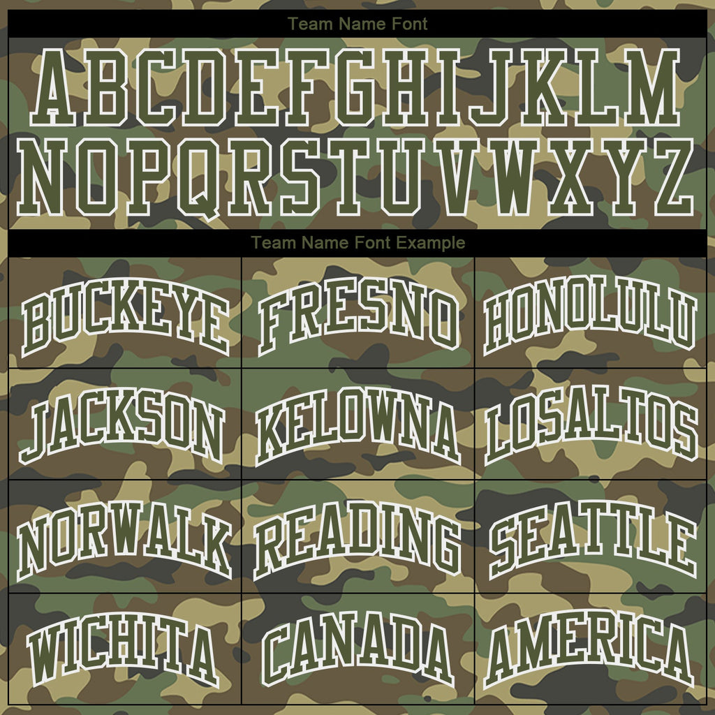 Custom Camo Olive-White Round Neck Sublimation Salute To Service Basketball Uniform Jersey