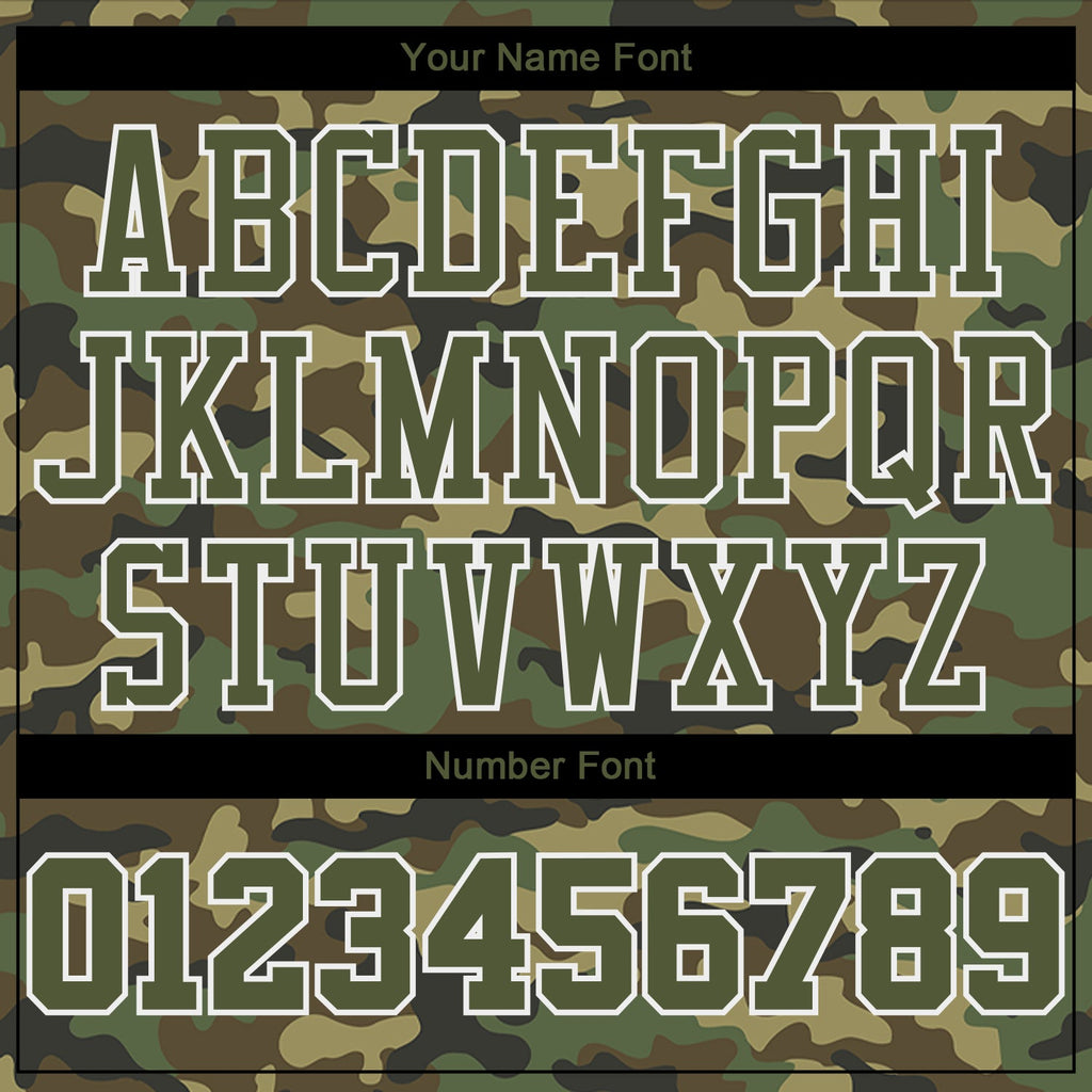 Custom Camo Olive-White Round Neck Sublimation Salute To Service Basketball Uniform Jersey