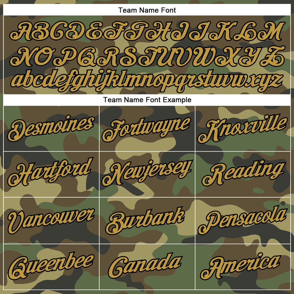 Custom Camo Old Gold-Black Performance Salute To Service T-Shirt