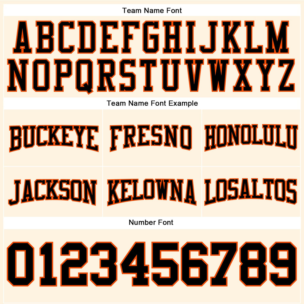 Custom Stitched Cream Black-Orange Football Pullover Sweatshirt Hoodie