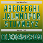 Custom Yellow Kelly Green-White Authentic Fade Fashion Baseball Jersey