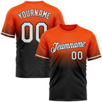 Custom Orange White-Black Fade Fashion Performance T-Shirt