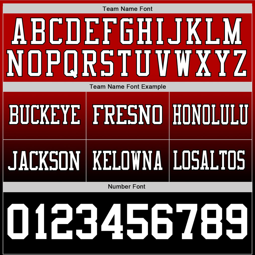 Custom Red White-Black Authentic Fade Fashion Football Jersey