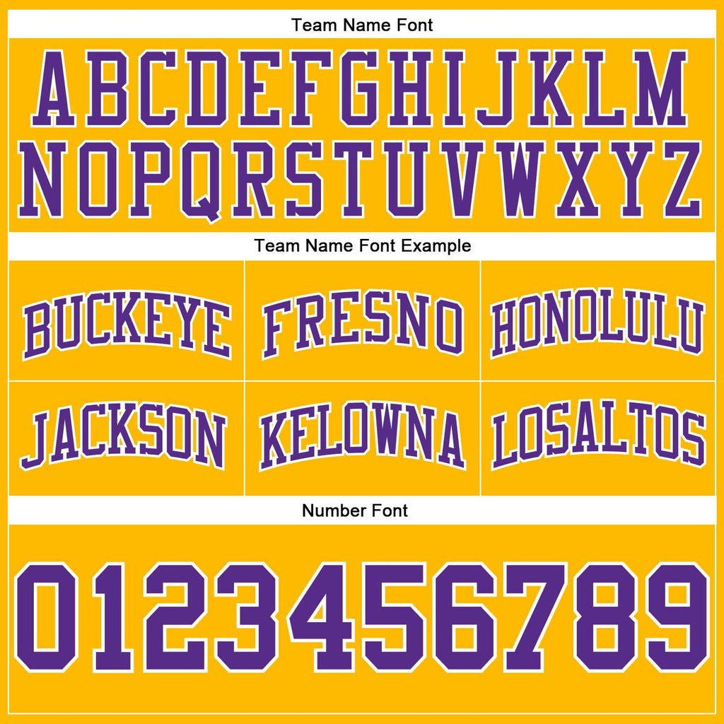Custom Gold Purple-White Authentic Throwback Basketball Shorts