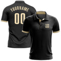 Custom Black Cream Performance Golf Polo Shirt